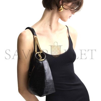 YSL HORTENSE SMALL HOBO IN SHINY LEATHER 871222AAGOL1000 (24.5*22.5*8.5cm)